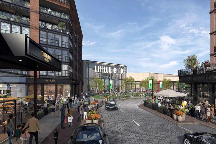 A rendering of the open-air areas added in the proposed redevelopment of Plano's Shops at...