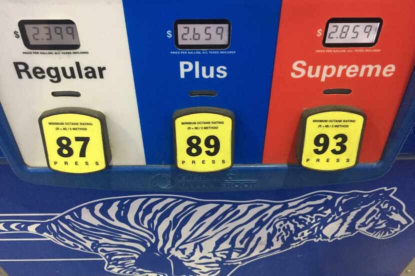 Gas prices sign at a 7 Eleven Exxon store on Highway 67, on Tuesday, April 11, 2017 in...