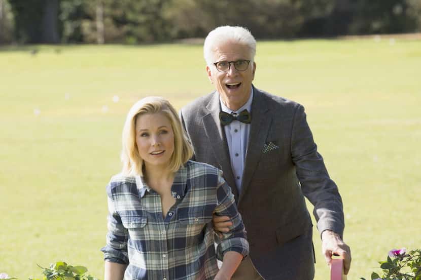 Kristen Bell is Eleanor and Ted Danson is Michael in The Good Place, which airs on NBC. The...