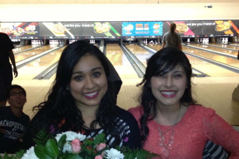 Lupita Rios (right) brought flowers to Esmeralda Cortez as a thank you during the program's...
