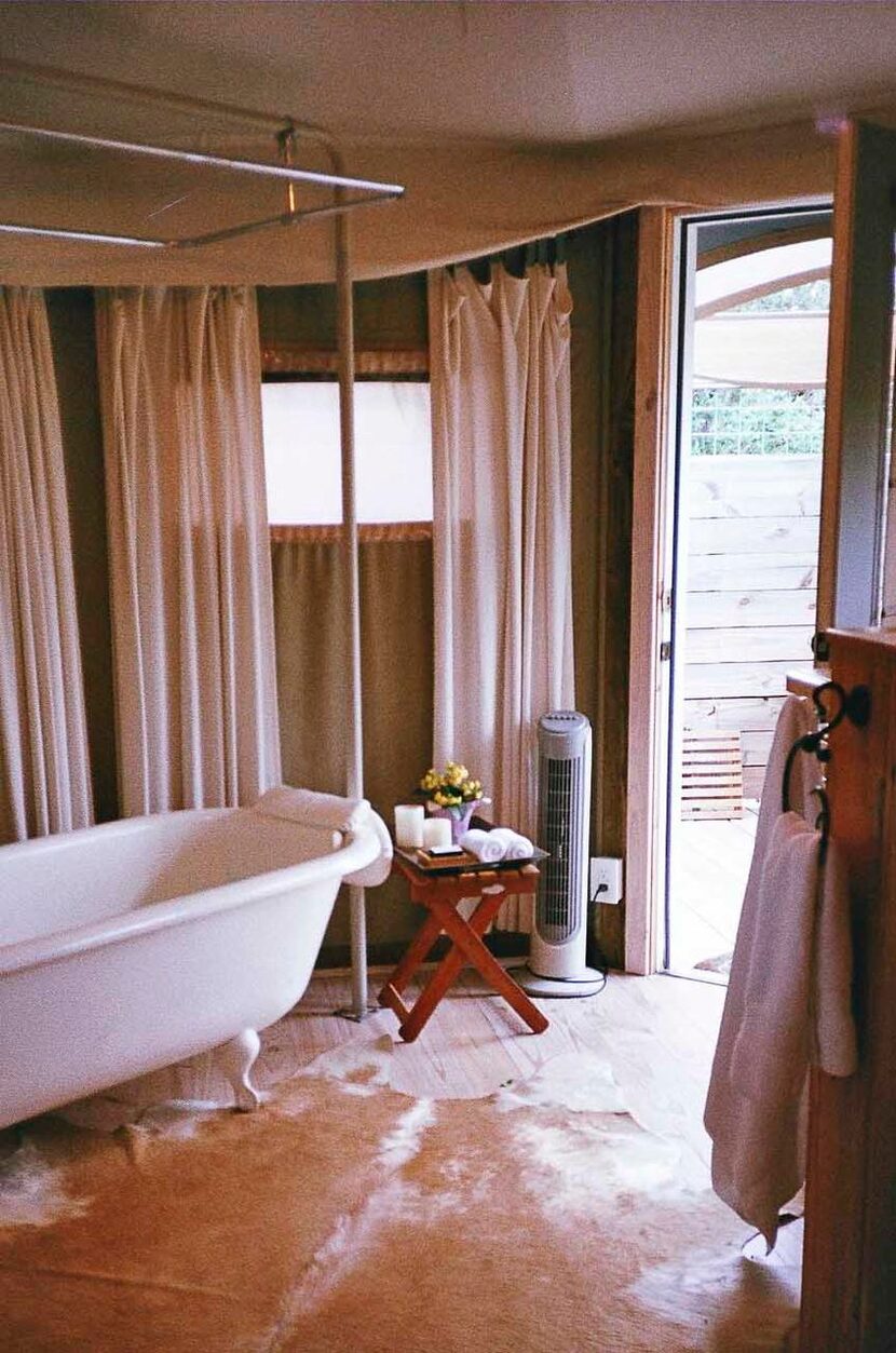 Sinya on Lone Man Creek , a safari tent-inspired B&B for two, is on a quiet creekside...