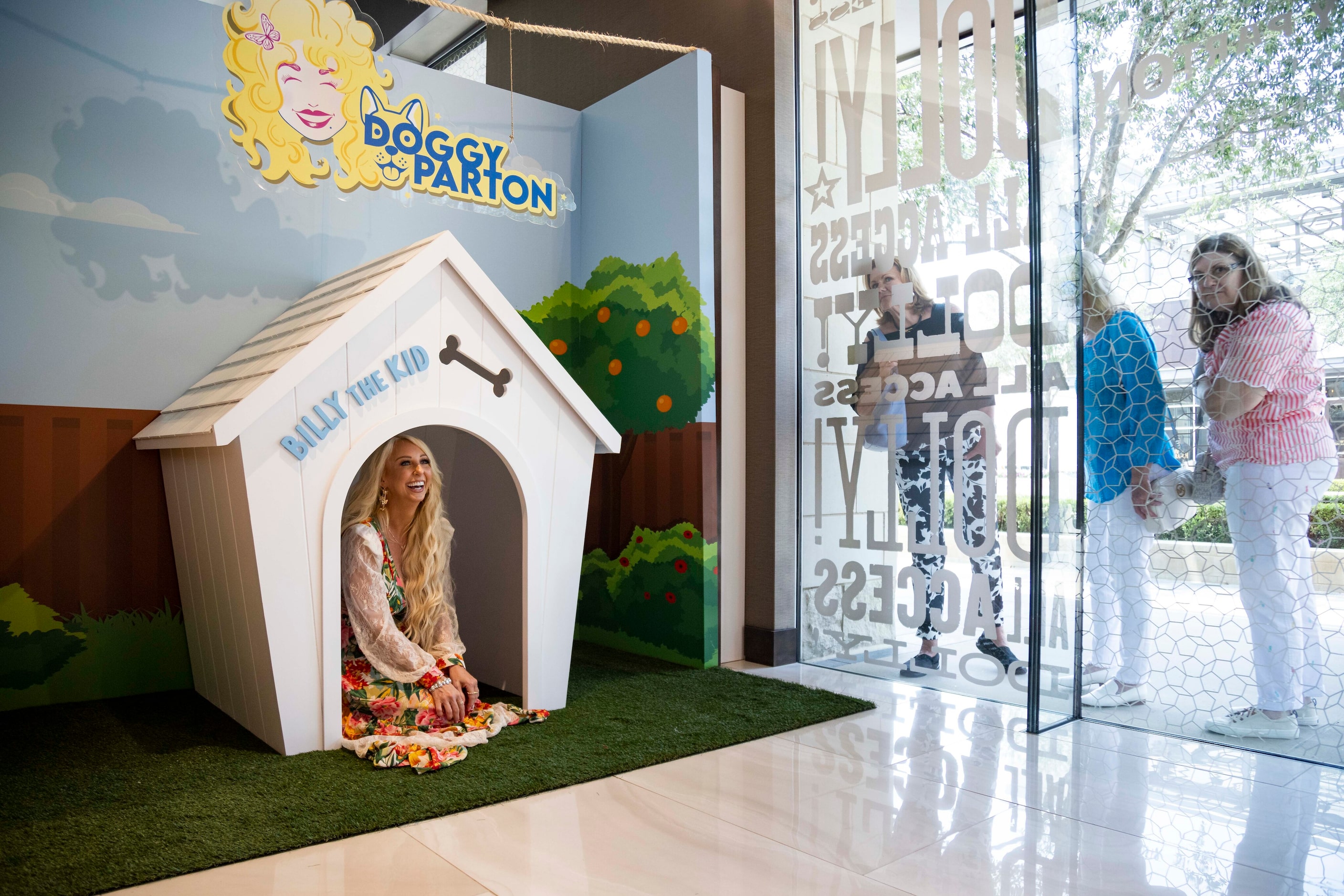 Nashville country singer Becca Bowen poses for a photo at the Dolly Parton pop-up store...