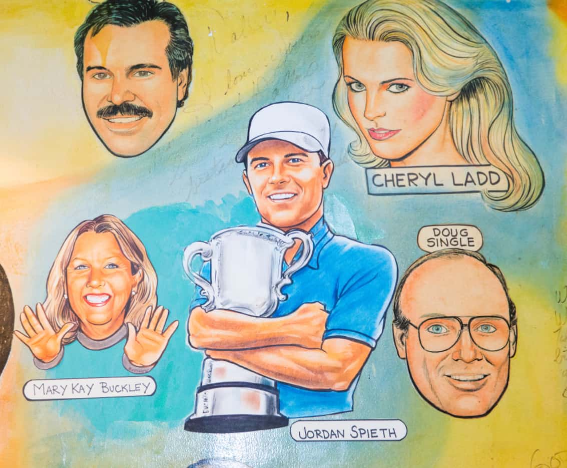 Pro golfer Jordan Spieth is among the hundreds of signature caricatures on display at the...