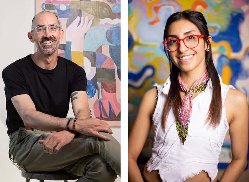 Composite image showing (from left) artists Kyle Steed and Dora Zeneth Reynosa, artistically...