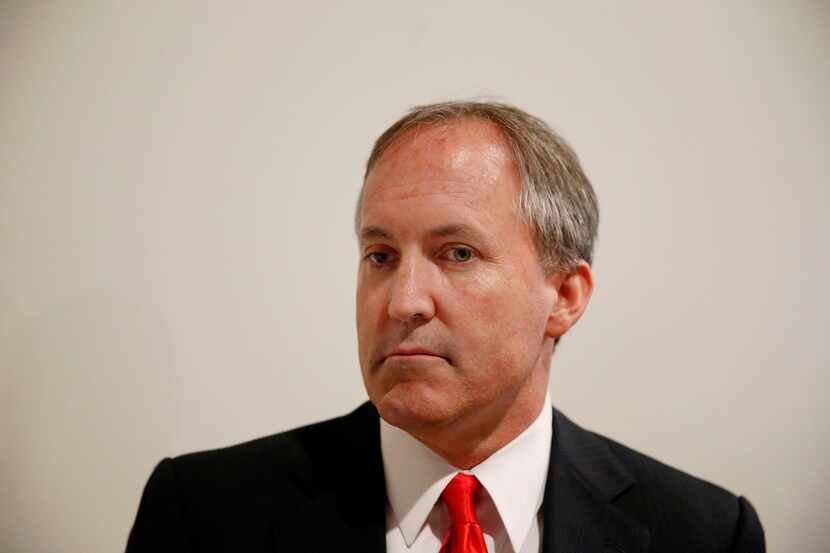 Texas Attorney General Ken Paxton speaks to the media after The Online Safety Roadshow at...