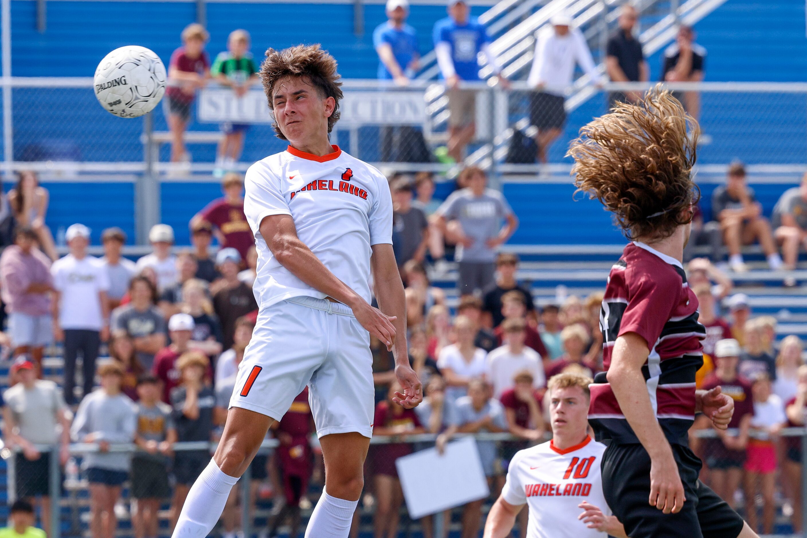 Frisco Wakeland defender Riley Garza (1) heads the ball towards the goal during the second...