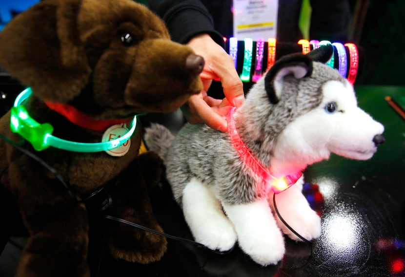 LED pet collars are marketed by Strike Promo at the Advertising Specialty Institute trade...