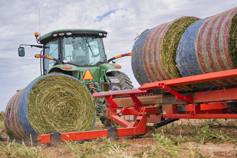 A tractor works at Delta AG's facility in Slaton outside Lubbock.
                             