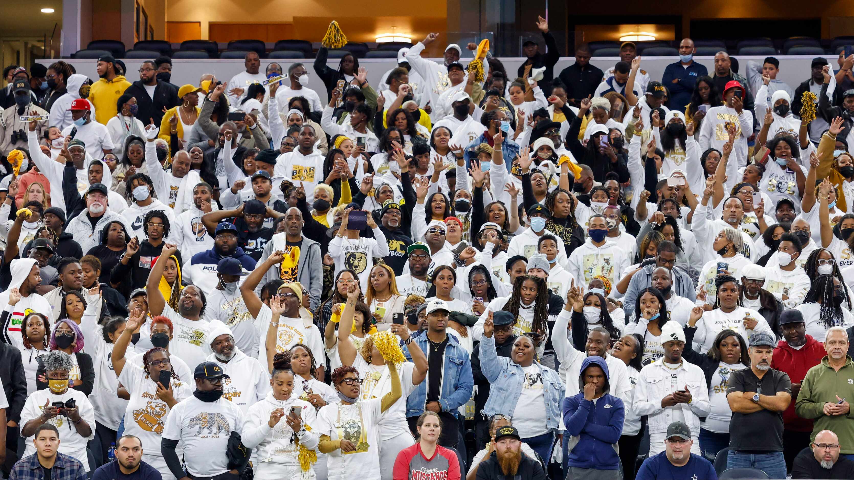 after winning the Class 5A Division II state championship game at AT&T Stadium in Arlington,...