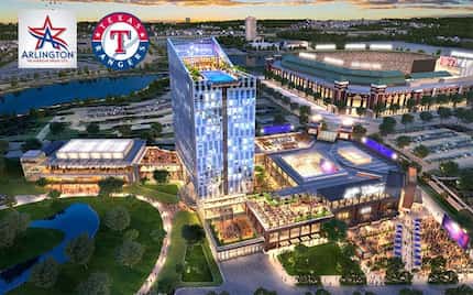 This computer rendering shows the proposed entertainment complex and hotel that Arlington...