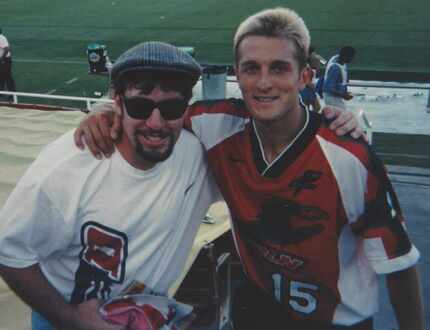 Christmann with Jason Kreis at a first season Dallas Burn game in July 1996