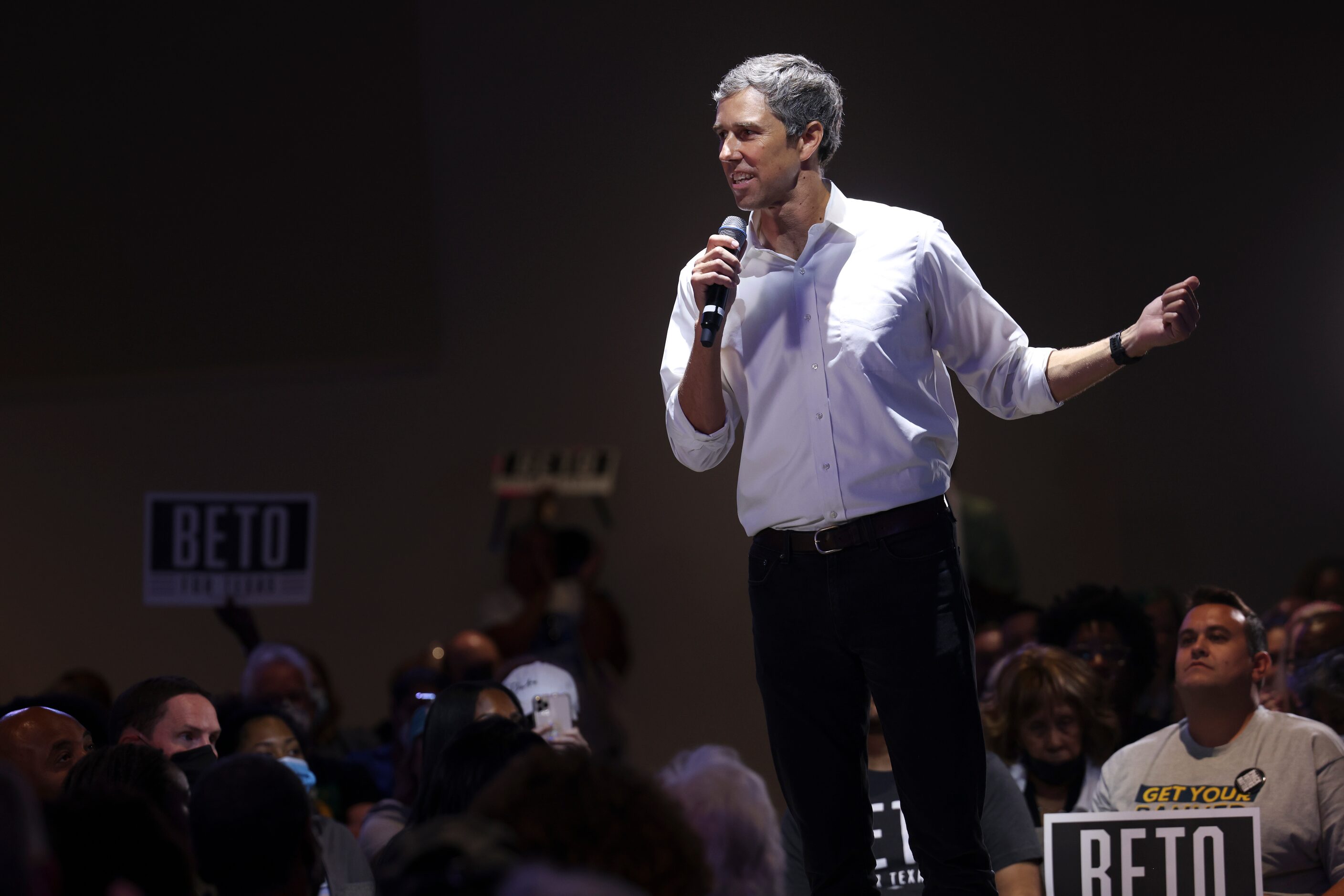 Democratic Governor Candidate Beto O'Rourke speaks as Adam Bazaldua, City of Dallas Council...