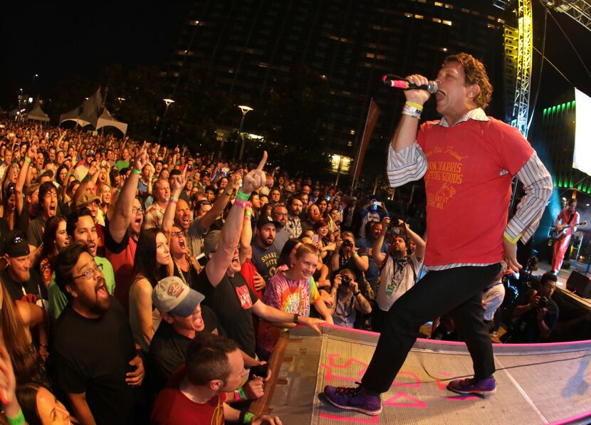 Tim DeLaughter of Tripping Daisy performs during Homegrown Music & Arts Festival in Dallas...