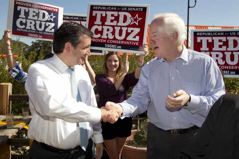  Sens. Ted Cruz and John Cornyn, pictured here in Austin on Oct. 31, 2012, have serious...