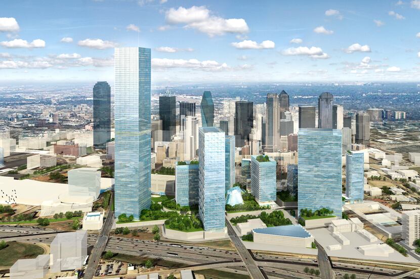 The eight-block high-rise campus Dallas Smart District downtown is one of about two dozen...