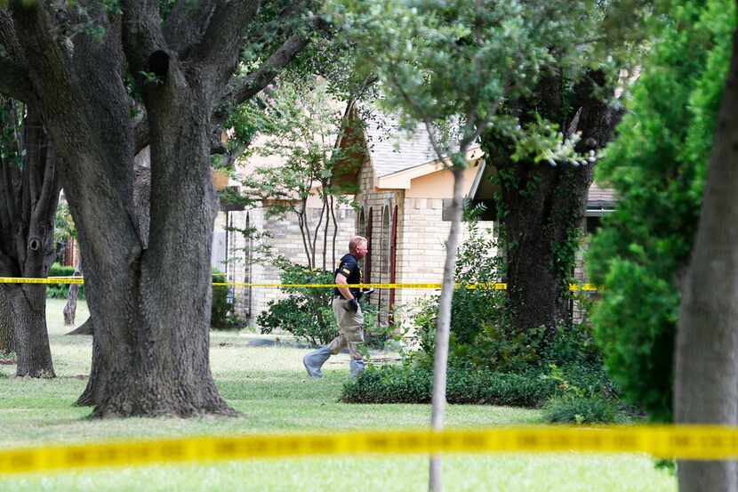 Police at the scene of a shooting at the 1700 block of West Spring Creek Parkway in Plano on...