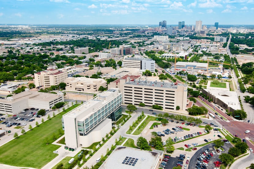 Aerial photo of the University of North Texas Health Science Center in Fort Worth.