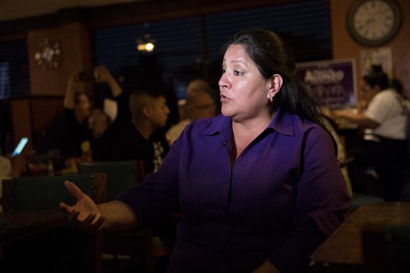 Monica Alonzo, Dallas City Councilwoman representing District 6, is interviewed during an...