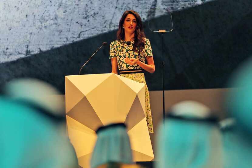 
Amal Alamuddin Clooney spoke during the opening ceremony of the International Government...