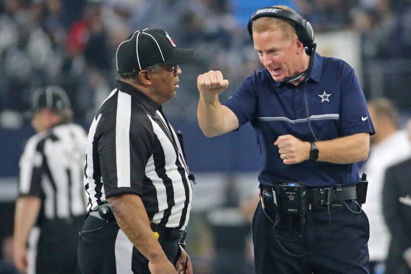 Dallas head coach Jason Garrett is pictured during Cowboys NFL football playoff game at AT&T...