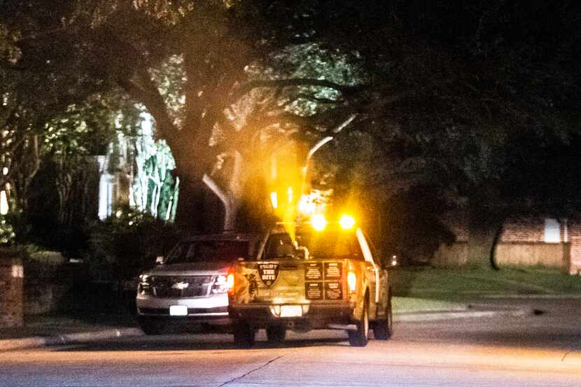 A city of Dallas truck sprays for mosquitos on Breakers Point in Dallas, Wednesday, Sept....