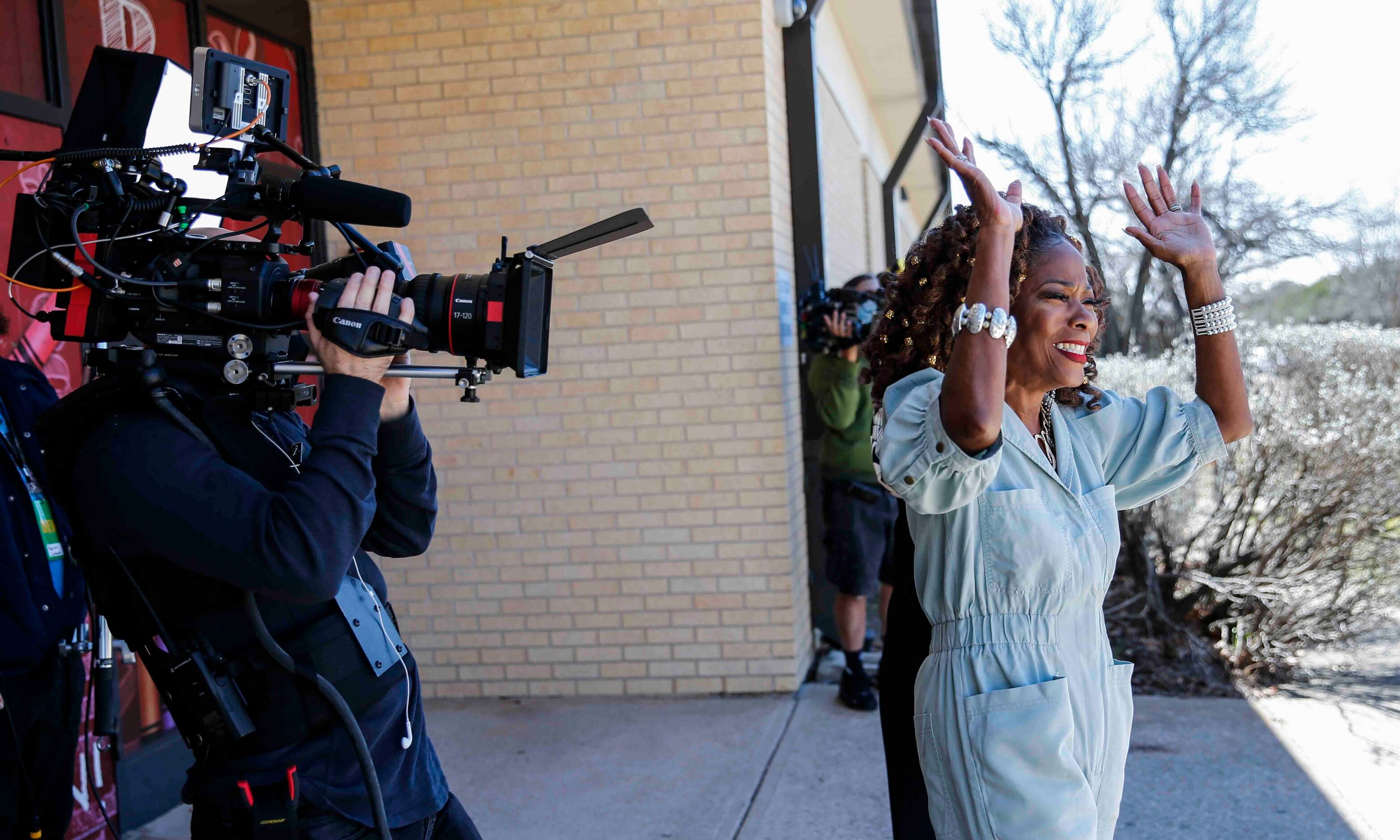 Patricia Byrd reacts towards her family members during the recording of an episode of The...