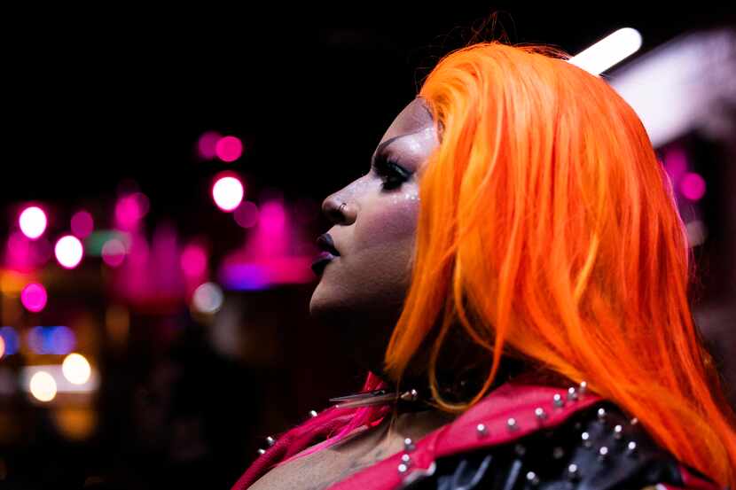 Salem Moon takes a moment before performing during the Drag American Rejects show on...
