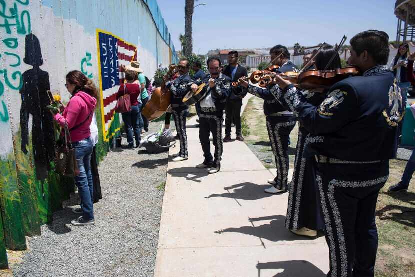 A mariachi band plays at a Mother's Day celebration last month at the Mexico-U.S. border in...