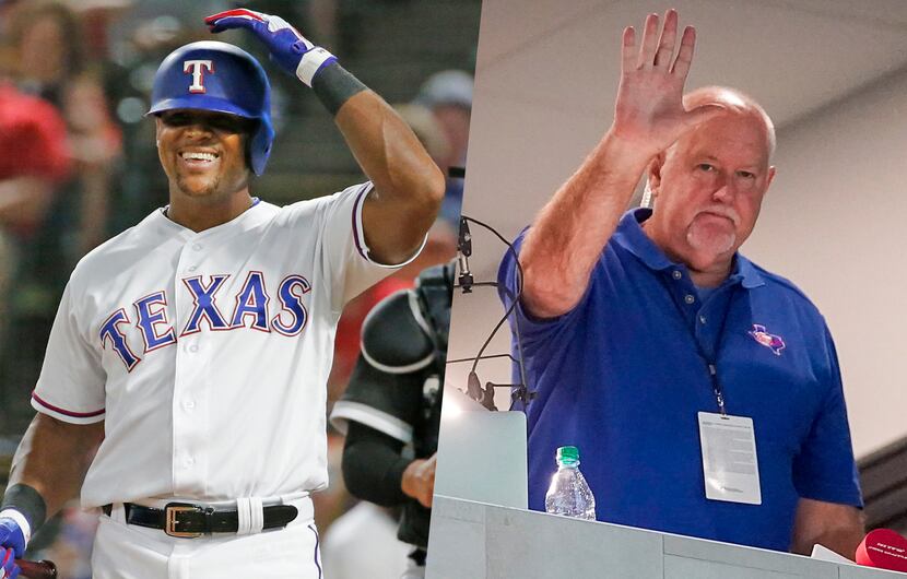 Adrian Beltre going into Rangers Hall of Fame with PA man Morgan