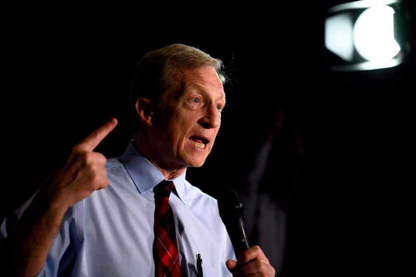 Democratic presidential hopeful Tom Steyer spoke during a town hall meeting Feb. 26 in...