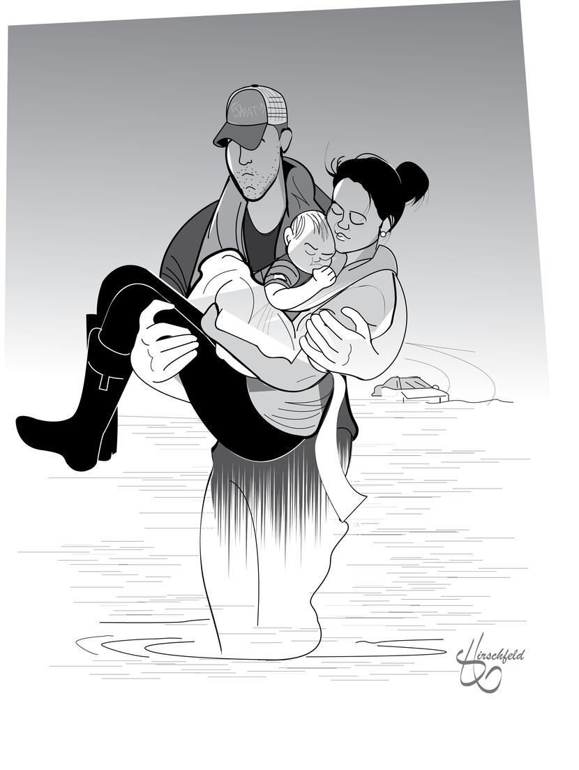 Hollywood illustrator Matt Hirschfeld created this image of a photo taken of Cathy Pham and...