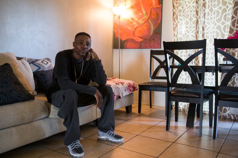Timonthy Matts, father of Deja Matts and Abbaney Matts, sits in his living room on Thursday,...