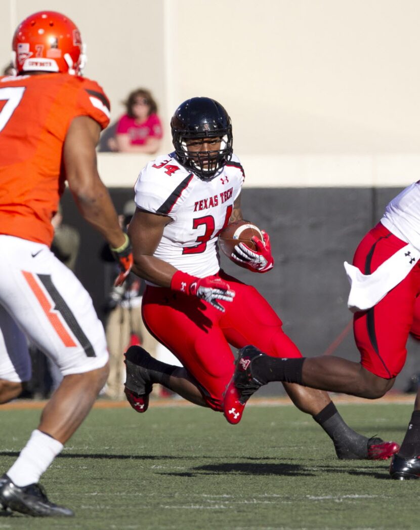 Nov 17, 2012; Stillwater OK, USA; Texas Tech Red Raiders running back Kenny Williams (34)...