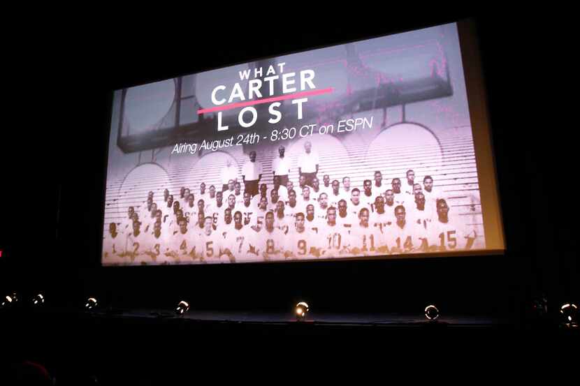 The premiere of What Carter Lost, an ESPN documentary about the 1988 Carter football team...