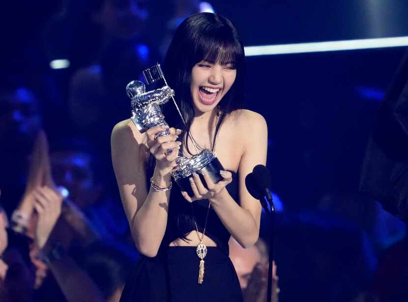 Lisa accept the award for best K-Pop for "Lalisa" at the MTV Video Music Awards at the...