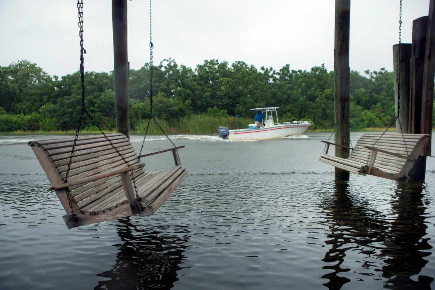 Tropical Storm Cindy's winds pushed water about 1-2 feet above normal in Shell Beach, La.,...