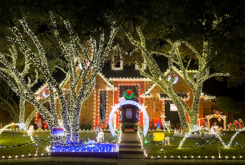 Holiday lights are on display in the Deerfield neighborhood on Tuesday, December 3, 2019 in...