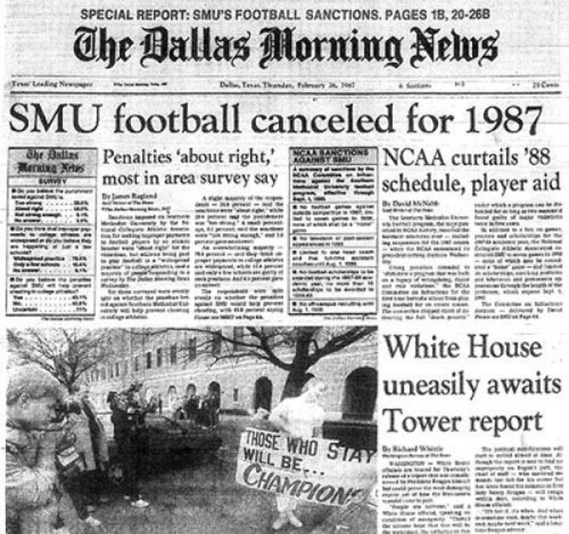 #10 SMU football program gets the NCAA's "death penalty."