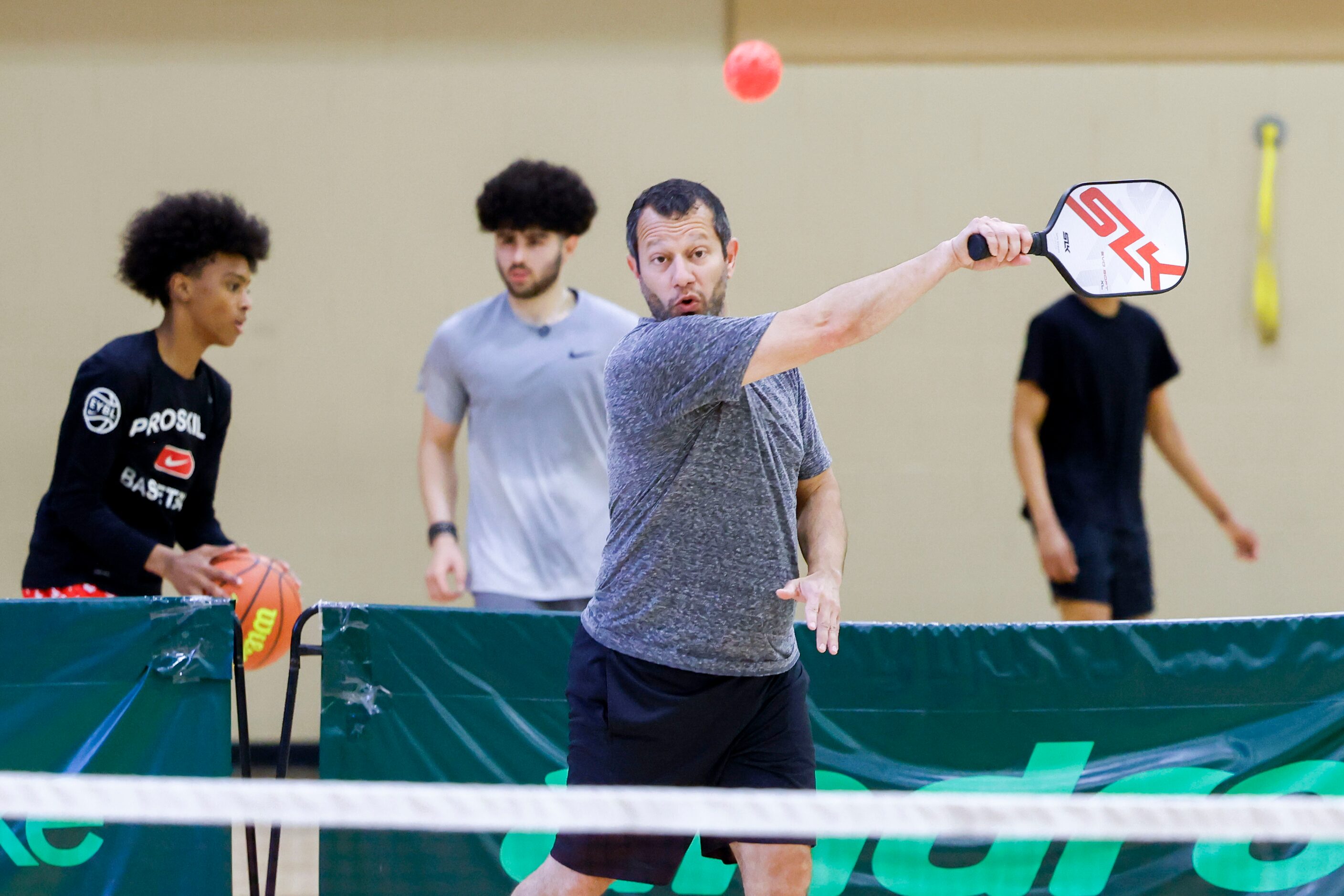 Eric Spraul of Carrollton hits during his regular pickle ball game on Friday, May 26, 2023...