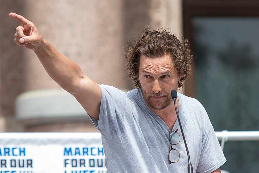 Matthew McConaughey speaks during a "March for Our Lives" rally in Austin, Texas, Saturday,...