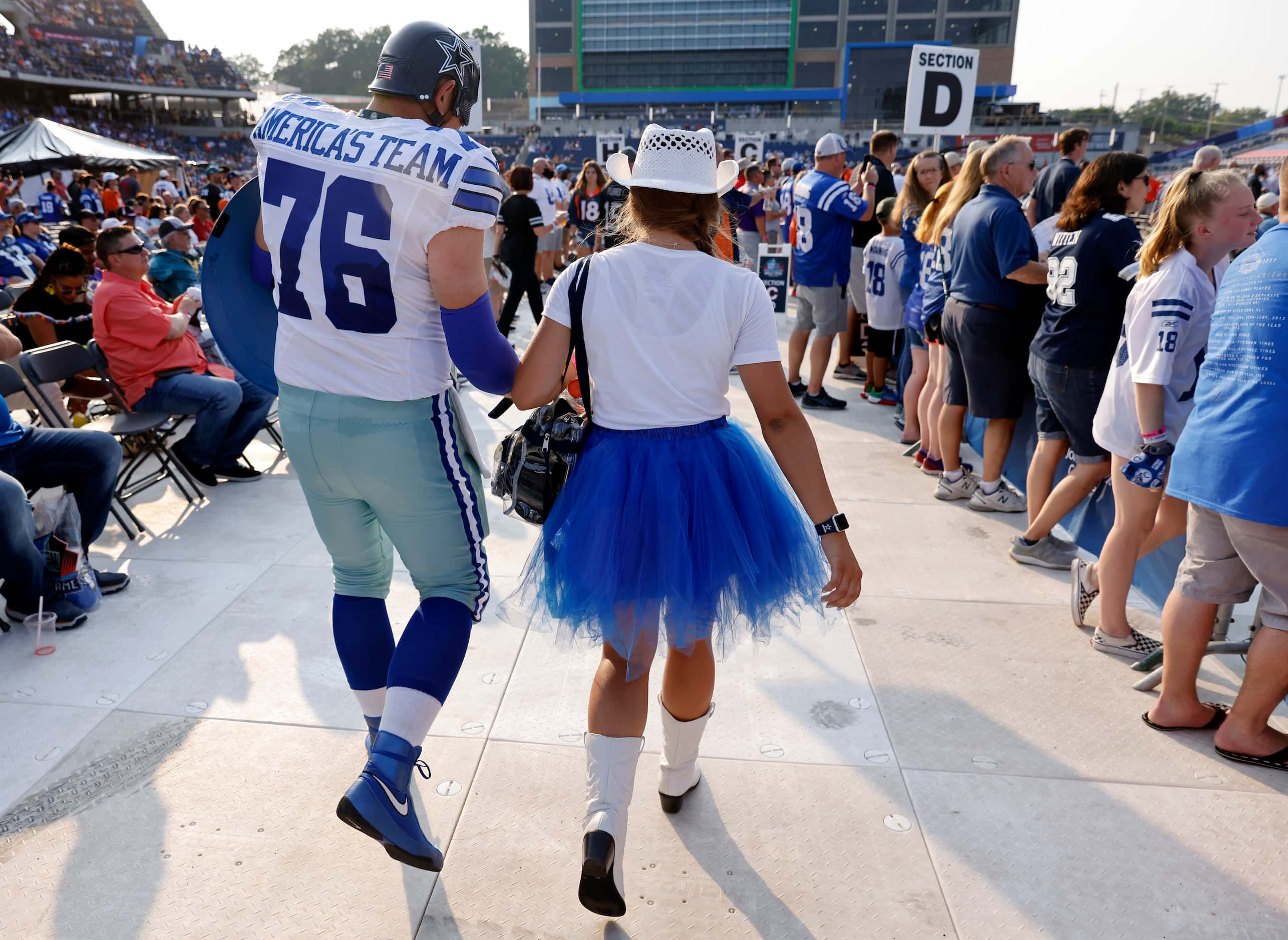 Dallas Cowboys fans Eric Welborn of Elkin, North Carolina and his 15 yr-old daughter Sophie...