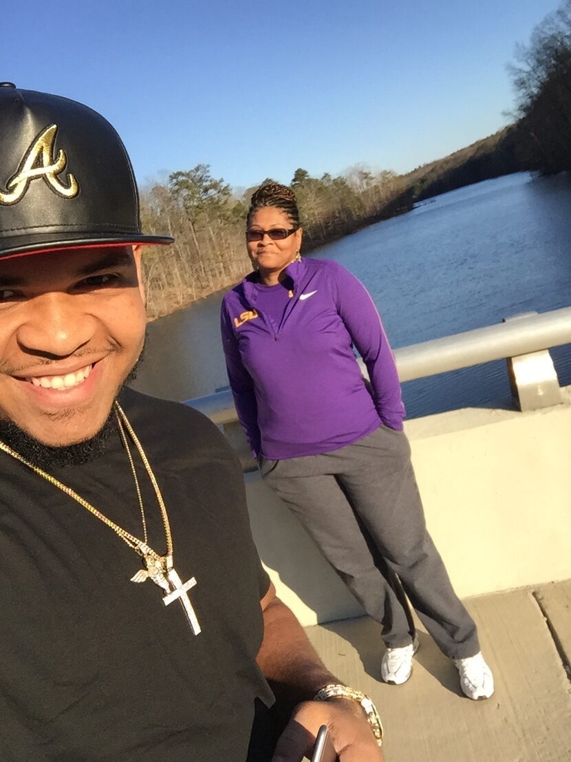 La'el Collins takes a recent selfie with his mother, Loyetta. 