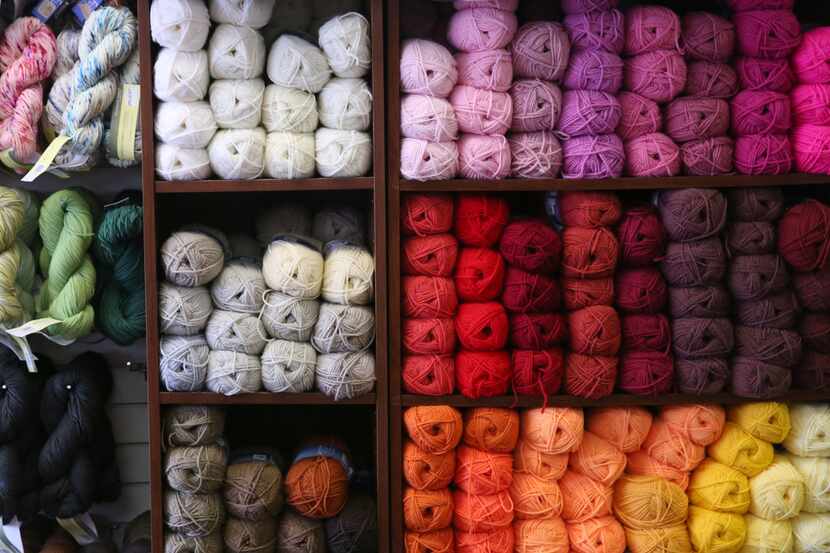 Yarn for sell at Yarn and Stitches, a knitting store, located at 15615 North Coit Rd. in...
