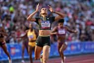 Sydney McLaughlin-Levrone wins the women's 400-meter hurdles final during the U.S. Track and...
