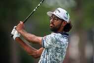 Akshay Bhatia competes in the third round of the PGA Rocket Mortgage Classic golf...