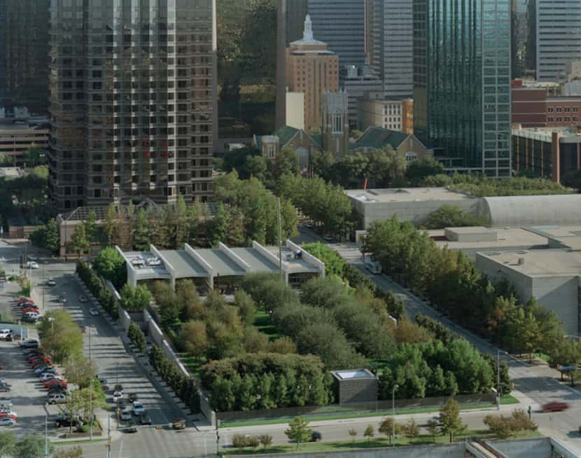 Aerial view of the Nasher Sculpture Center.