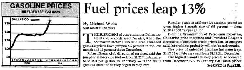 Drivers in 1981 saw the highest national average gas prices recorded up to that point....