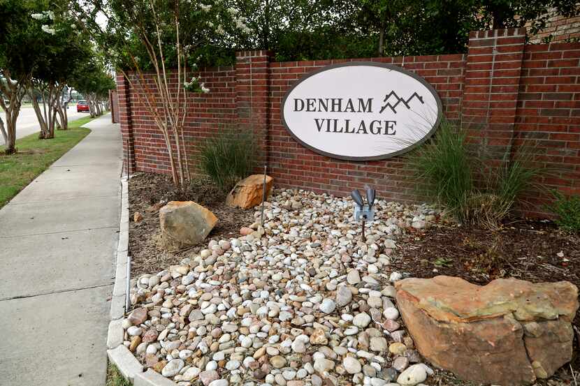 The Denham Village neighborhood with new signage and landscaping in Plano on Friday, June...