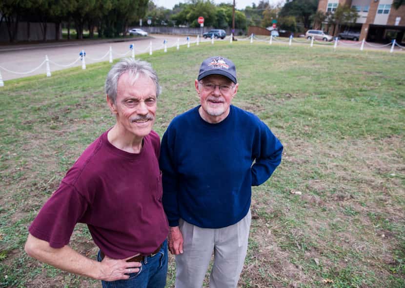Richland College anthropology professor Tim Sullivan (left) and history professor Clive...