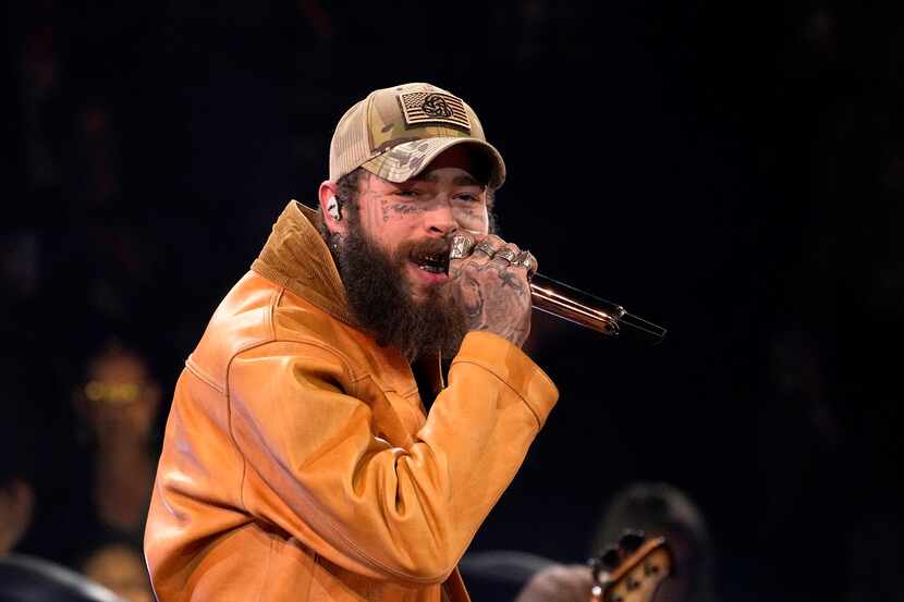 Post Malone performed at the 57th annual CMA Awards on Nov. 8, 2023, at Bridgestone Arena in...